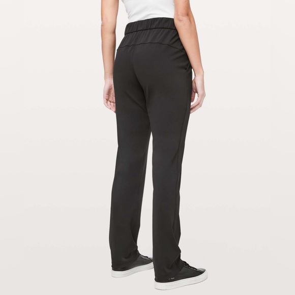 LULULEMON Black Drawstring On The Fly Woven Travel Pants Size 6 - Picture 3 of 9